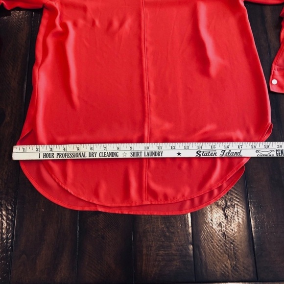 Ann Taylor Loft women size XS long sleeve red blouse top - Picture 10 of 13